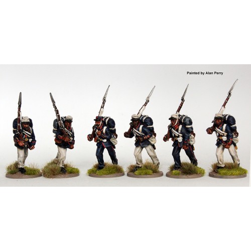Brazilian Fusiliers advancing, shouldered arms (full pack)