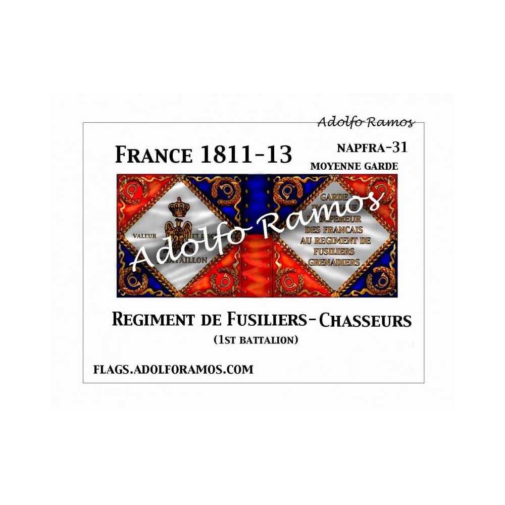 Bandera de Fusiliers-Chasseurs de la Guardia 1811-13 Bandera de Fusiliers-Chasseurs de la Guardia 1811-13