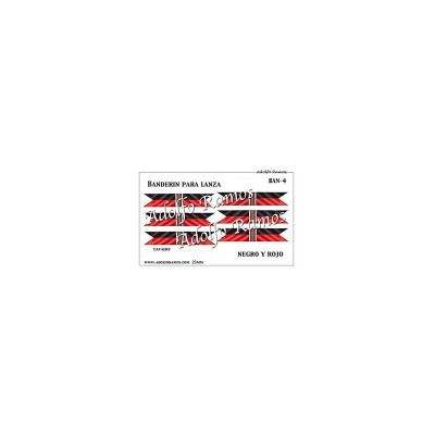 Banderines para Lanza Negro-Rojo