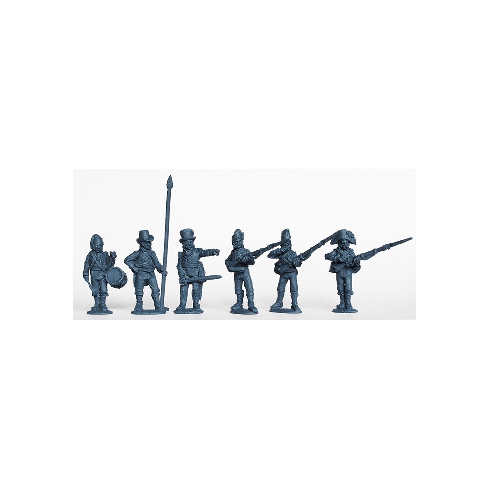 Infantry command standing in part uniform and civilian clothing 1808-12