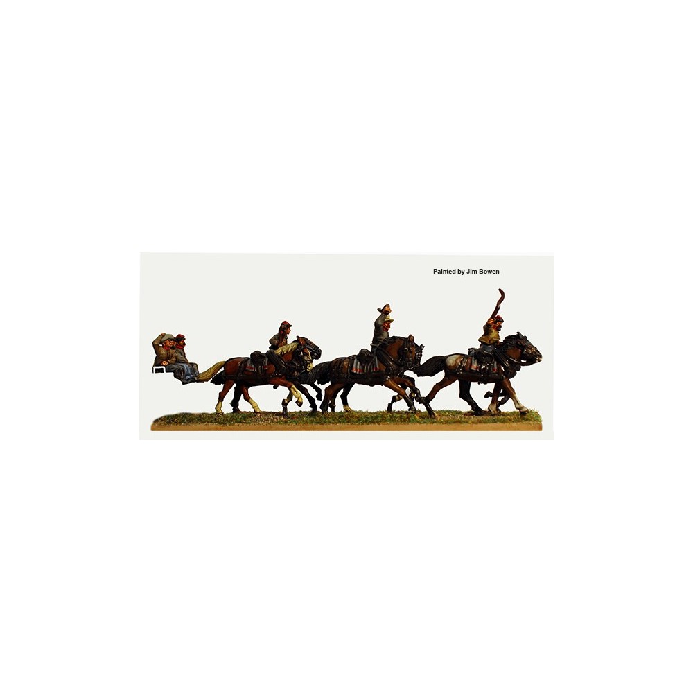 Confederate six horse limber team galloping