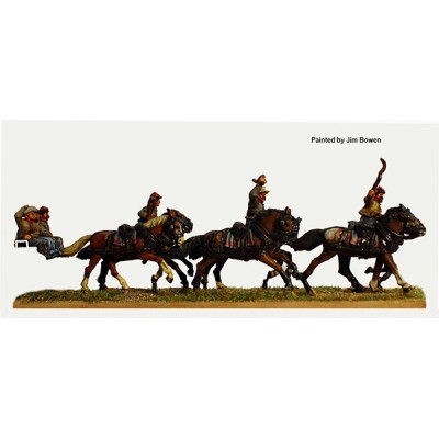 Confederate six horse limber team galloping