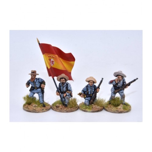 Grupo de mando de infantería española combate