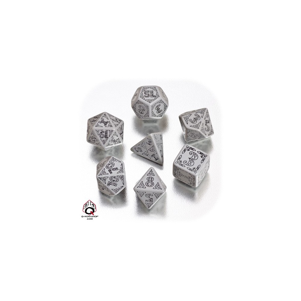 Gray & black Celtic 3D Revised Dice Set