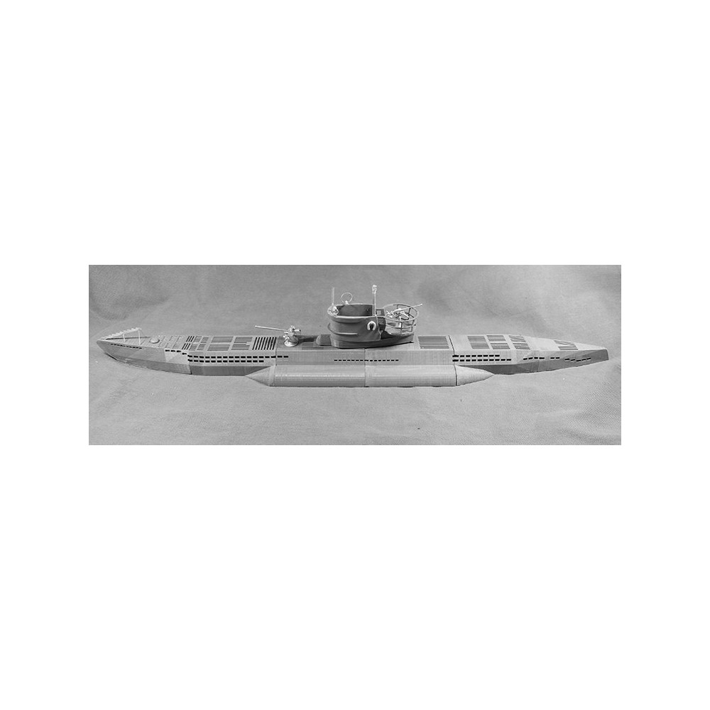 Uboat Resin body with metal parts including deck gun and AA gun.
